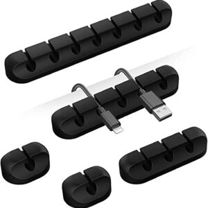 5-Piece Adhesive Silicone Cable Organizer Set – Black
