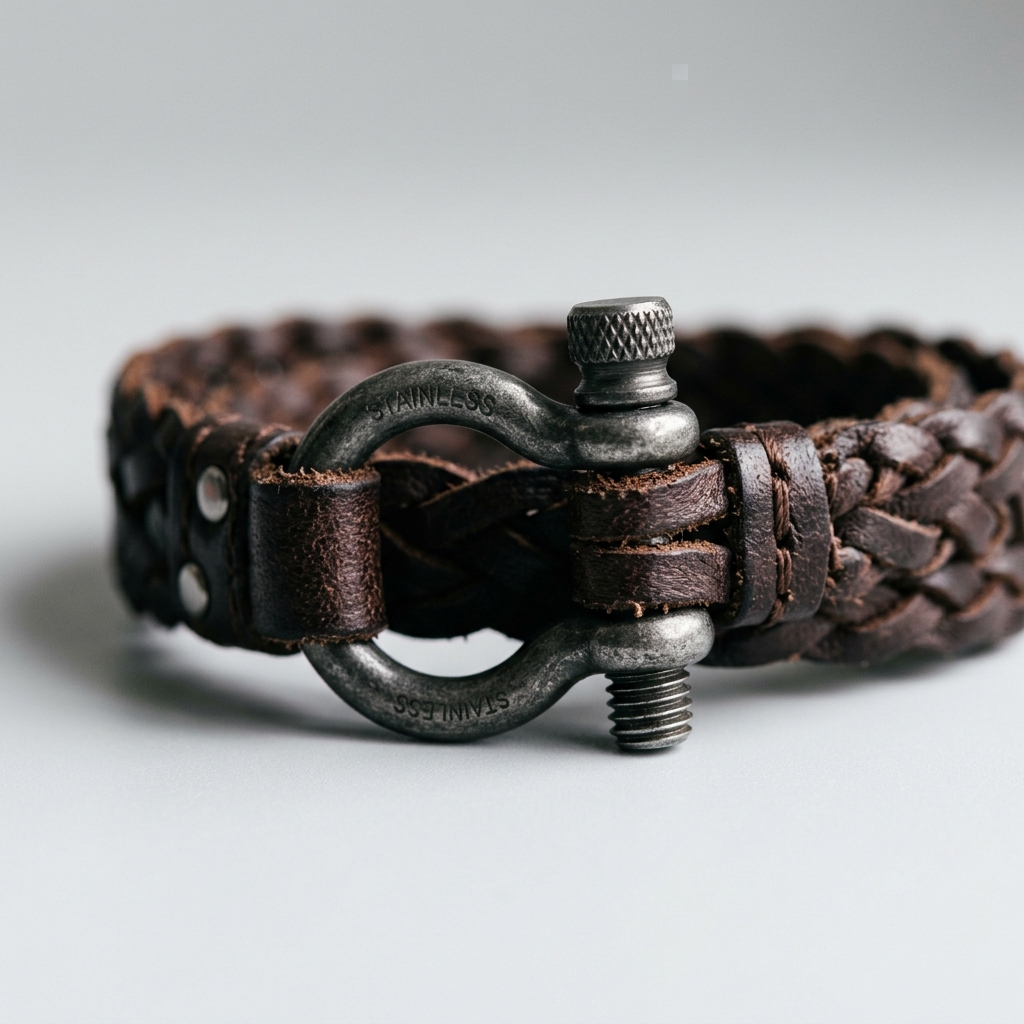 Devaro "Nautilus" Triple-Braided Espresso Italian Leather Bracelet - Image 4