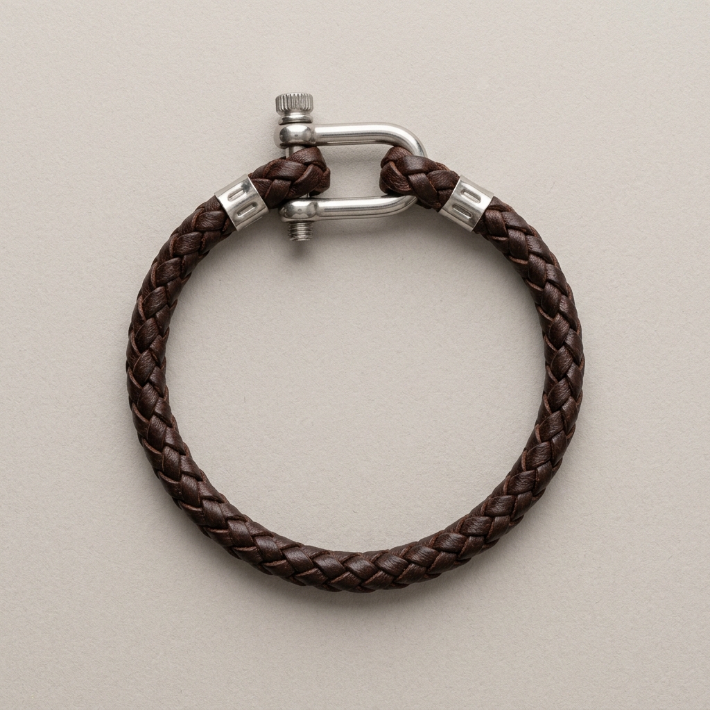 Devaro "Nautilus" Triple-Braided Espresso Italian Leather Bracelet - Image 2